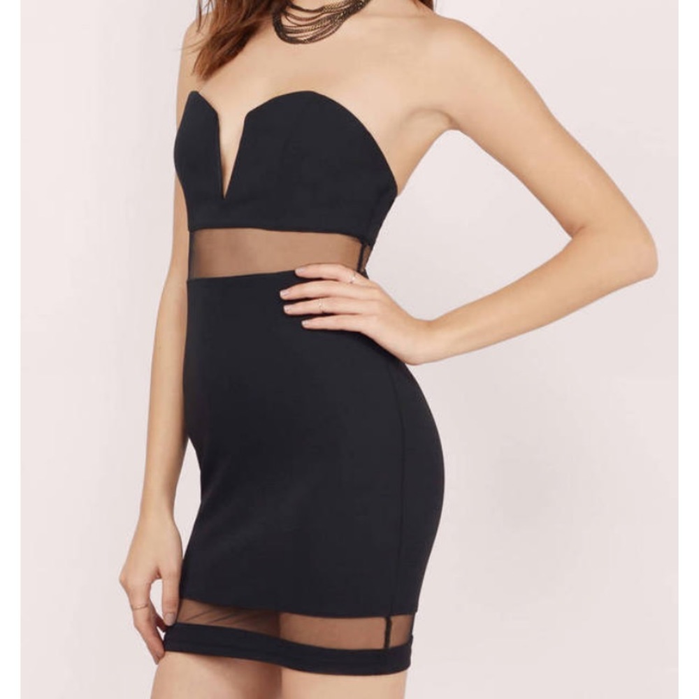 Black Mesh Bodycon Dress